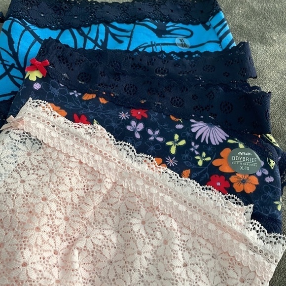 3 aerie Bundle Lace Floral Print  panties XL NWOT - Picture 8 of 10